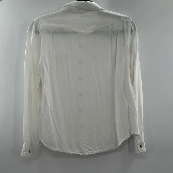 3For$20 Fate White Snap Blouse. With Gold Stud Detailing size M - Picture 4 of 4